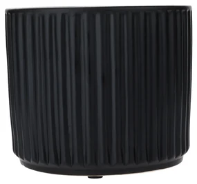 Ghivece de flori din ceramică, set de 2, negru mat, KELSO