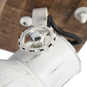 Spotlight industrial alb cu lemn de mango 18 cm - Mangoes