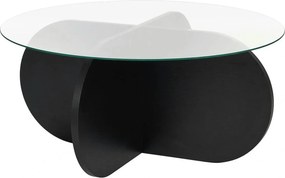 Masuta cafea AERIS, negru, PAL/sticla, 75x75x35 cm