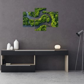Tablou - Peisaj forestier cu râu (90x60 cm)