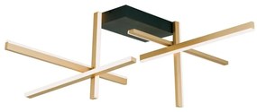 Plafoniera LED moderna stil minimalist STARGATE 52W negru/auriu