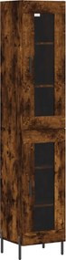 vidaXL Dulap înalt, stejar fumuriu, 34,5x34x180 cm, lemn prelucrat