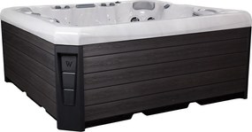 Minipiscina Malaga Life Deluxe alb lucios, Wellis, sistem stereo myMusic, 6 locuri, 218   218 cm