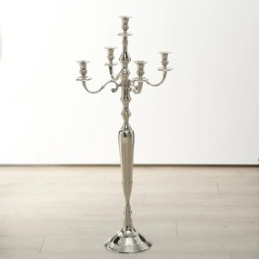Sfesnic lumanari argintiu, din aluminiu, 105 cm, Victoria