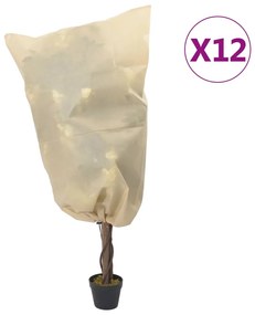 vidaXL Huse pentru plante din fleece cu șnur 12 buc. 70 g/m² 0,8x1,2 m