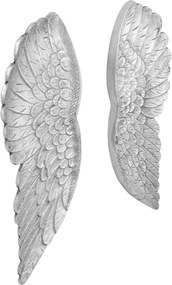 vidaXL Sculptură cu Aripi Argintiu 17 x 5 x 59 cm Aluminiu