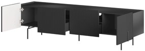 Dulap TV Malmi 200 cm - negru mat / picioare negre