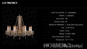Lustra 8 brate cristal Bohemia L12 798/08/3