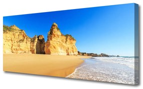 Tablou pe panza canvas Ocean Beach Peisaj Galben Albastru