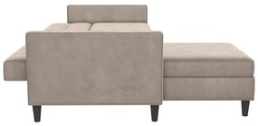 Colțar bej cu tapițerie din catifea Hartford – Støraa