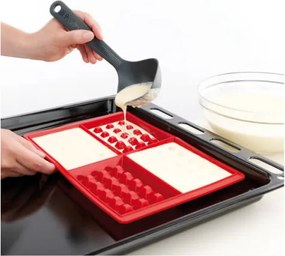 Set 2 forme pentru vafe Lekue 1009047, 500 ml, -60°C / +220°C, Silicon platinat, Rosu