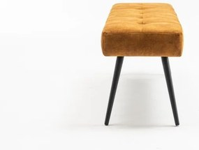 Bancheta tapitata design modern Boutique 100cm, galben mustar