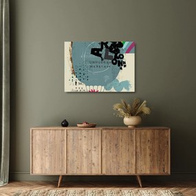 Tablou pe sticlă - Flying balon cu curcubeu (70x50 cm)