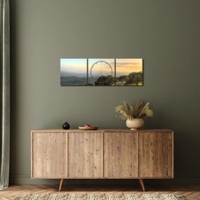 Tablou - Privire de pe deal (cu ceas) (90x30 cm)