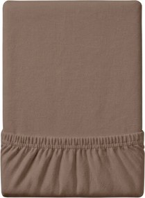 Cearsaf Jersey EXCLUSIVE cu elastic maro inchis 200 x 220 cm