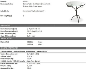 Masa design modern LUX Christophe, bronze 116017 HZ