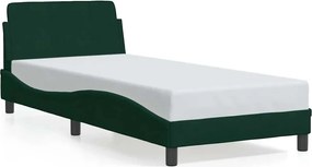 vidaXL Cadru de pat, Dover, verde închis, 90x190 cm, catifea