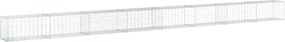vidaXL Coș gabion cu capac, argintiu, 800x50x50 cm, fier galvanizat