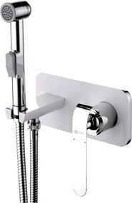 Dus igienic cu baterie Lemark Melange baterie incastrata crom -alb