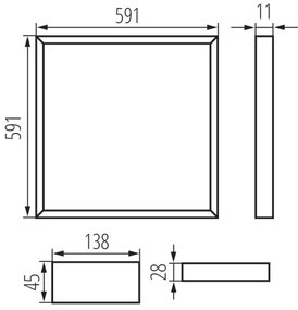 Cadru LED încastrat Kanlux 26779 AVAR LED/32W/230V 3000/4000/6500K 59x59 cm