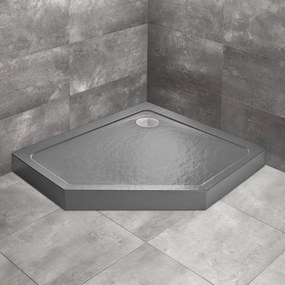Cadita dus pentagonala Radaway Doros PT E Compact Stone 100x90 cm acril antracit dreapta