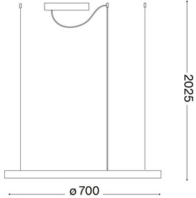 Lustră LED dimabilă pe cablu Ideal Lux ORACLE SLIM LED/40W/230V 4000K d. 70 cm