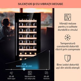Klarstein Barossa 38 Uno frigider pentru vin 1 zonă 94 L 38 sticle ecran tactil
