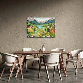 Tablou - Sat în Munți (70x50 cm)