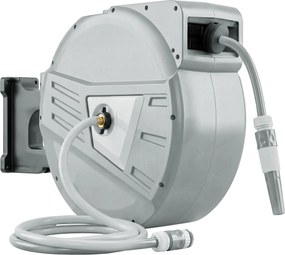 Outsunny Tambur furtun de perete 40+2 m x Ø 15mm, tambur pentru furtun de apă retractabil automat pivotant la 180°, Gri | Aosom Romania