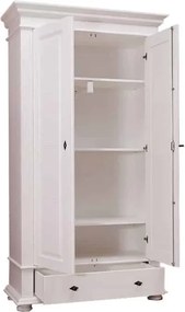 Dulap lemn masiv alb Ariana, 110 × 46 × 200 cm