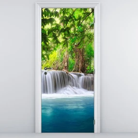 Fototapeta pentru ușă - cascada cu nivelul albastru (95x205cm)