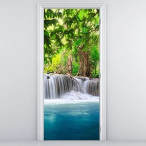 Fototapeta pentru ușă - cascada cu nivelul albastru (95x205cm)