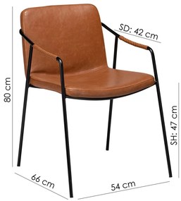 Scaun de dining din piele artificială DAN-FORM Denmark Boto, maro