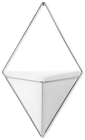 Ghiveci suspendat din ceramică și cadru argintiu Umbra Trigg