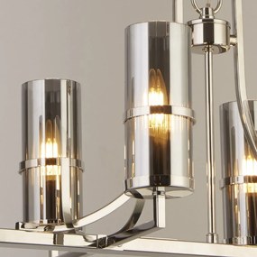 Candelabru modern design elegant Belle nickel/fumuriu