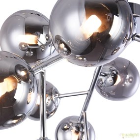 Lustra deosebita cu 12 de surse de lumina Dallas, crom/ fumuriu MYMOD545PL-12CH