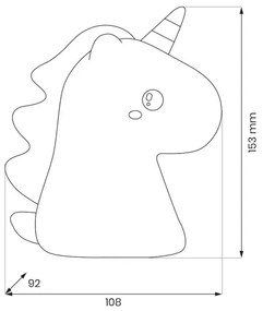 Lampă de veghe LED RGBW reîncărcabilă și reglabilă pentru copii UNICORN LED/1W/5V 1200 mAh