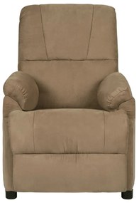 324053 vidaXL Fotoliu de masaj rabatabil, gri taupe, piele întoarsă ecologică