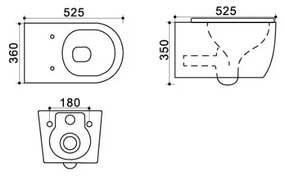 Set vas wc suspendat rimless cu capac quick release si soft close, Minerva, Fluminia si rezervor wc incastrat Grohe Rapid SL