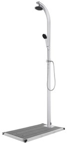 vidaXL Duș de grădină cu bază gri, 220 cm, aluminiu