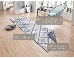 Covor adecvat pentru exterior NORTHRUGS Twin, 350 x 80 cm, albastru-crem