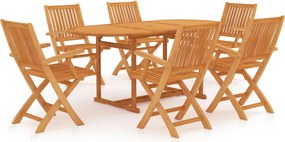 vidaXL Set mobilier grădină, 7 piese, lemn masiv de tec