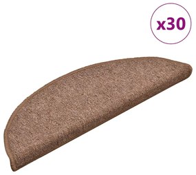 vidaXL Covorașe scară 30 buc maro 56x17x3 cm