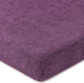 Cearșaf de pat 4Home, din bumbac frotir, violet, 90 x 200 cm, 90 x 200 cm