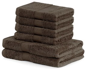 Set 6 prosoape DecoKing Bamby Brown, maro închis