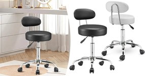 Scaun cosmetic cu spatar, negru