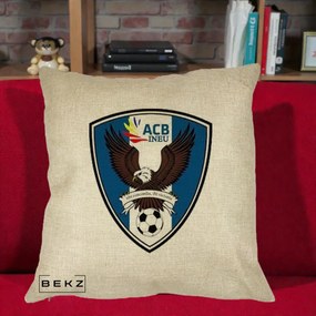 Perna Personalizata ACB Ineu Fotbal, 40x40 cm, Crem, Husa Detasabila, Perna Inclusa, BEKZ®