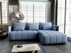 Colțar extensibil dumonde cu ladă de depozitare si sezut confortabil din spuma high-density, Malta Enjoy Blue II 235x185 cm