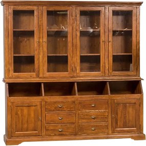 Vitrina cu usi si sertare, L230 38  50 H226 cm