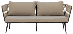 Canapea de exterior, bej, din metal Pavone